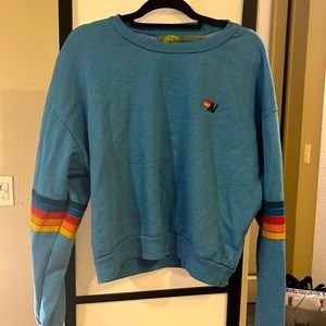 Aviator Nation Relaxed Cropped woman’s 5 stripe Blu size M